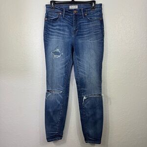 Madewell jeans high riser‎ size 30 ripped distressed Women's Blue Skinny Jeans